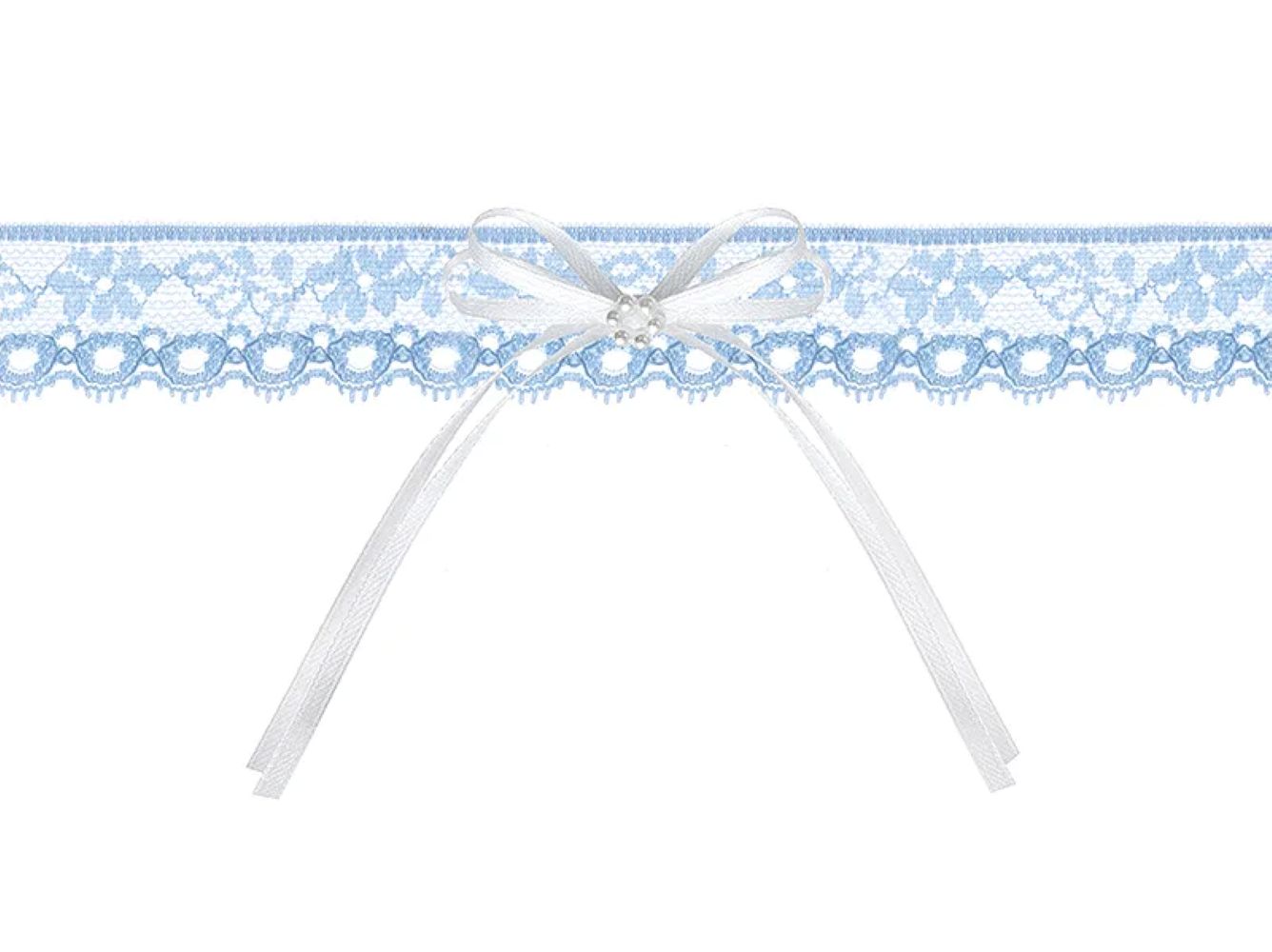 das-kost-mland-spitzenstrumpfband-schleife-blau-accessoire image 1