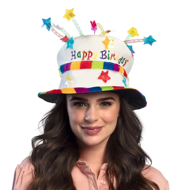 hut-rainbow-cake-happy-birthday-torten-hut-mehrfarbig image 1