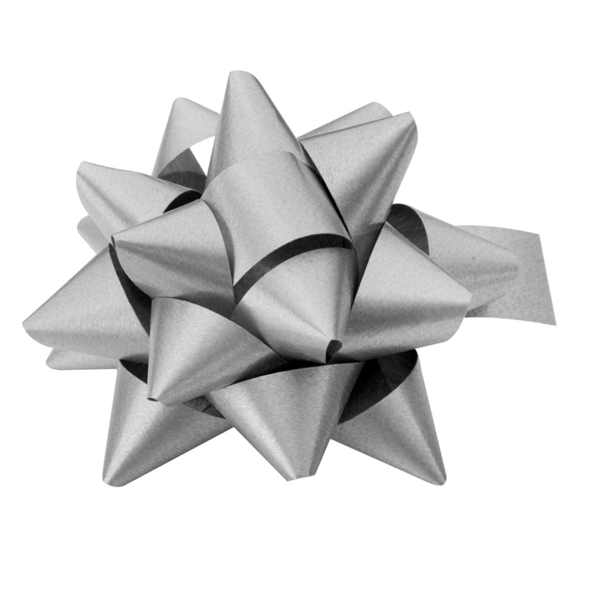 goldina-polyband-rosette-matt-70mm-geschenkband-silber image 1