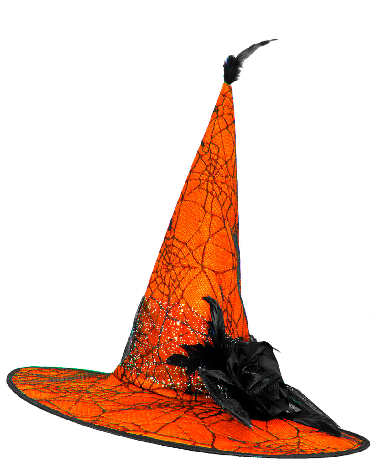 das-kost-mland-soluna-hexenhut-orange-schwarz-spinnennetz image 1