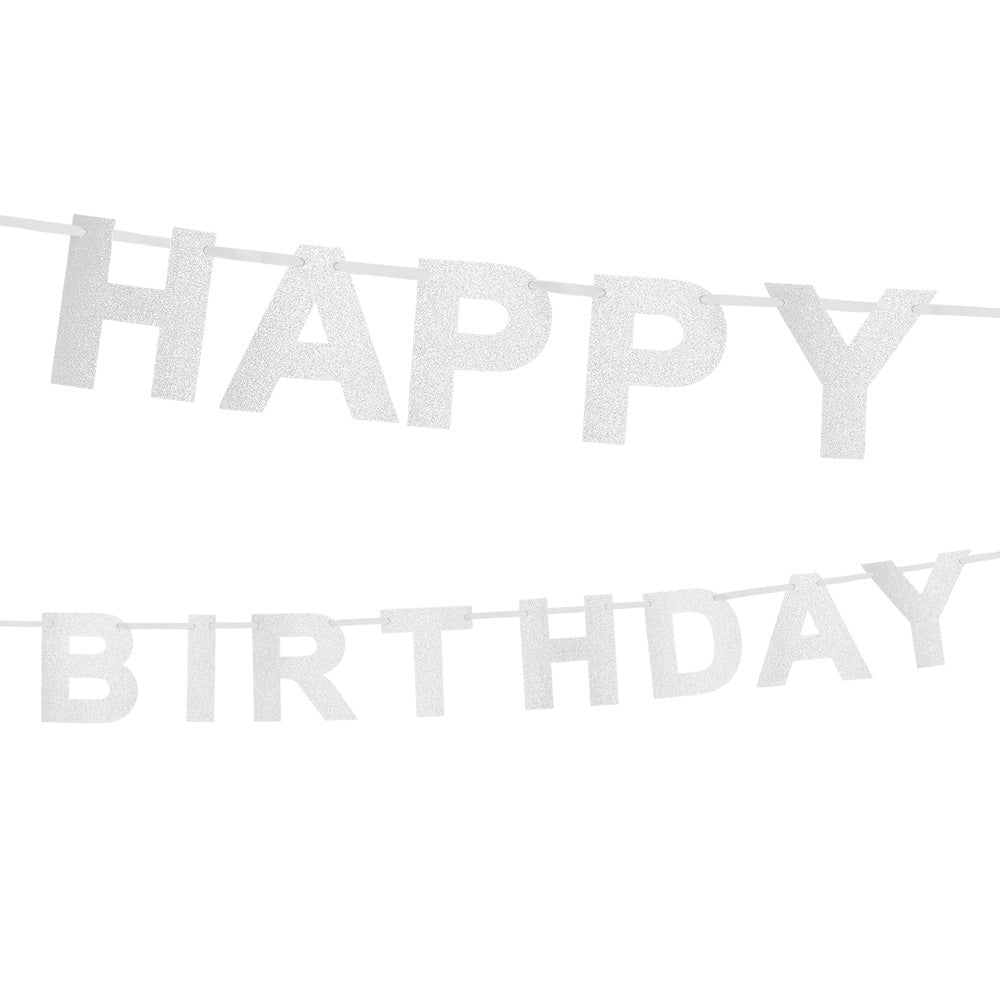 das-kost-mland-happy-birthday-girlande-silber-2-25-m-glitzer image 2