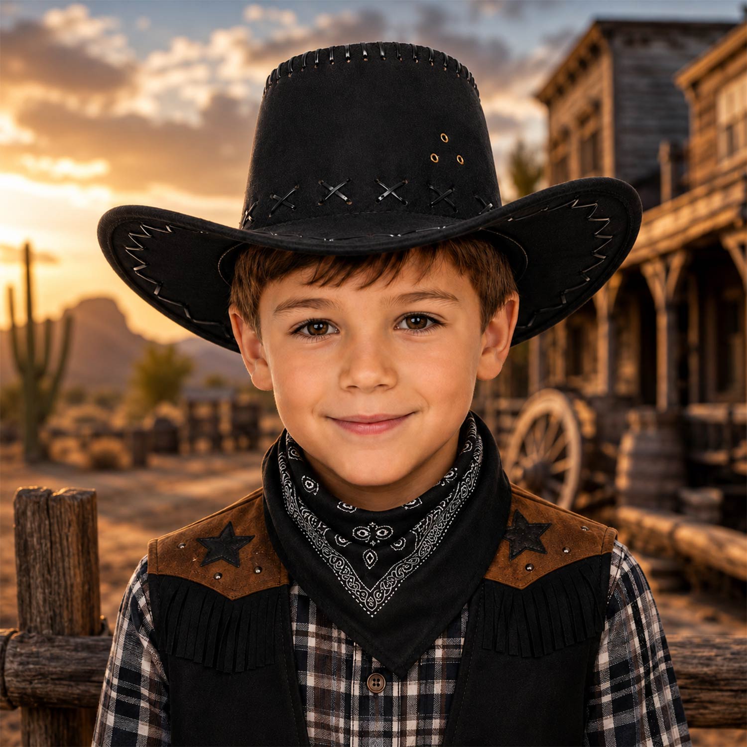 das-kost-mland-accessoires-cowboyhut-kinder-western-hut-schwarz image 3