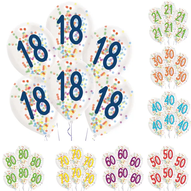 das-kost-mland-dekorationen-confetti-birthday-luftballon-6stk-27-5cm image 1