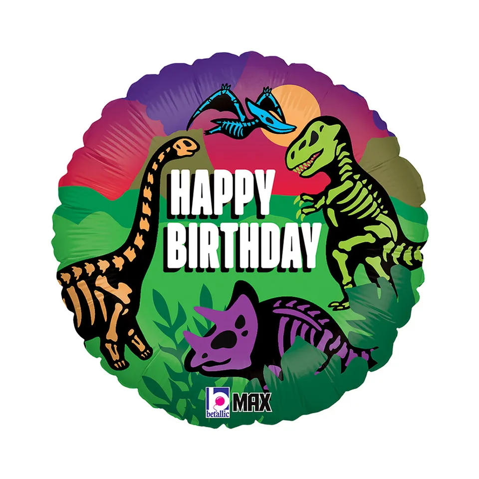 das-kost-mland-folienballon-happy-birthday-dinos-46-cm image 1