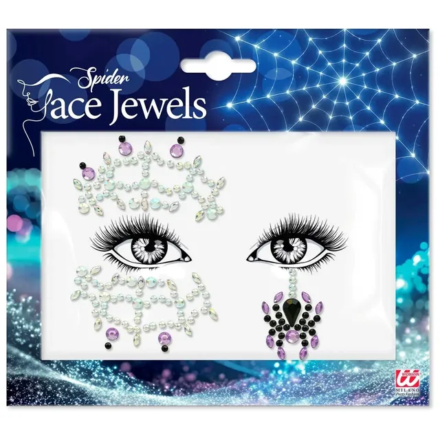 das-kost-mland-spinne-face-jewels-glitzersteine-mehrfarbig image 1