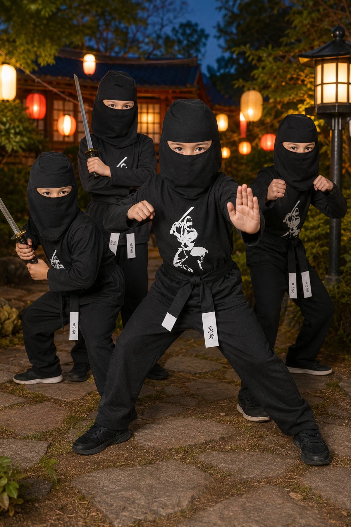 das-kost-mland-jungen-ninja-kost-m-kinder-4-tlg-schwarz-samurai image 6