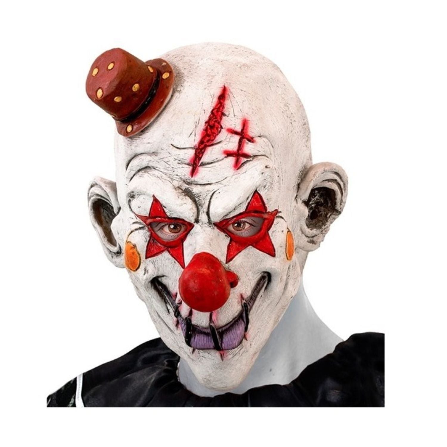 das-kost-mland-accessoires-maske-killerclown-mit-minihut-vollkopfmaske image 1