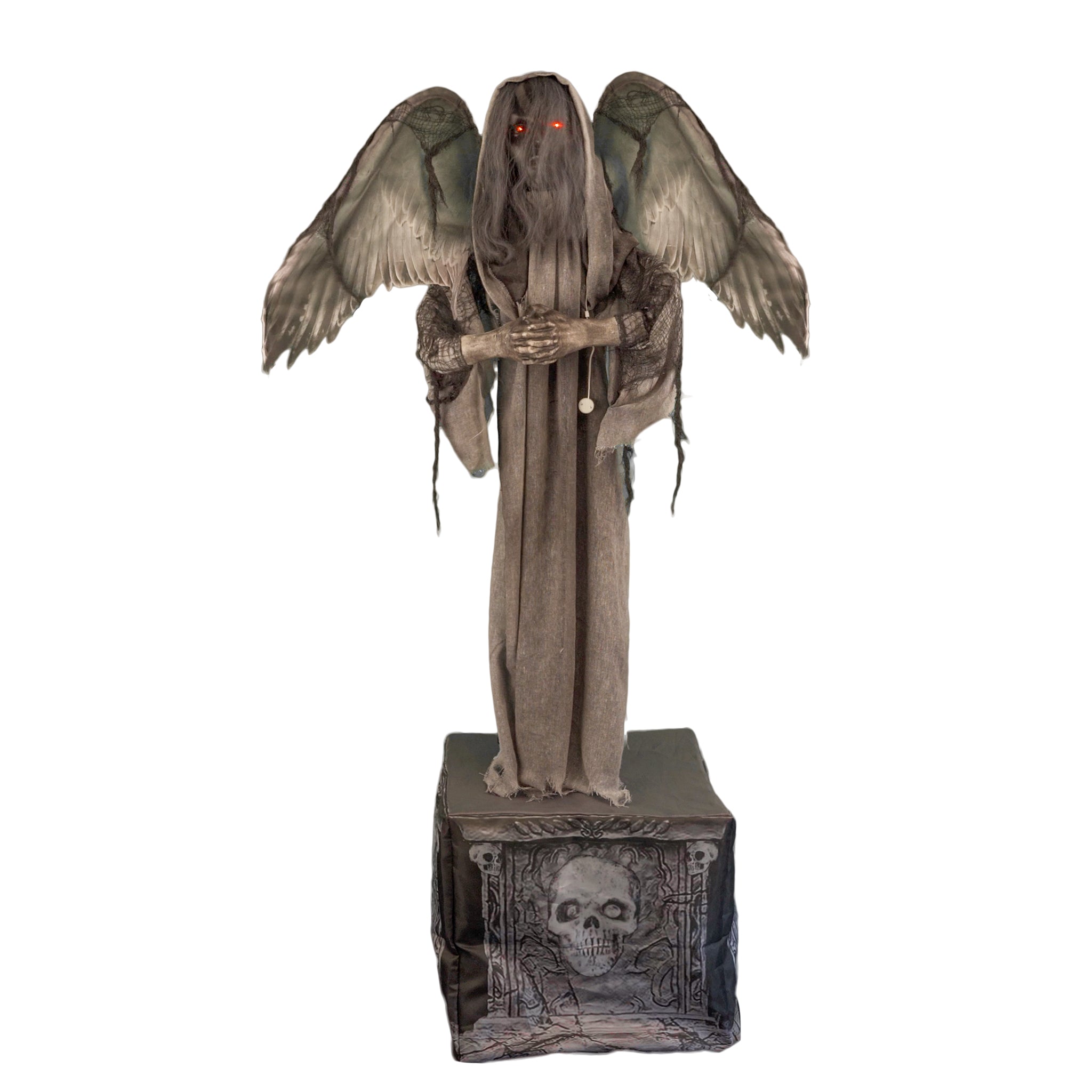 d-monischer-engel-statue-grabstein-animiert-168cm-halloween-deko image 1