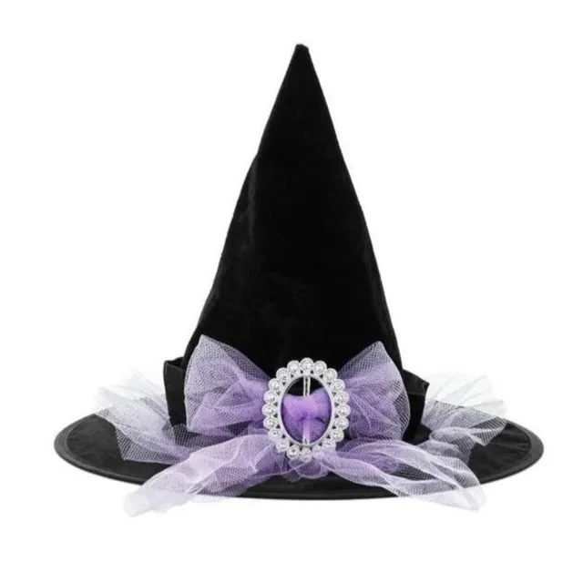das-kost-mland-accessoires-kinder-hexenhut-schwarz-lila-spitz image 1