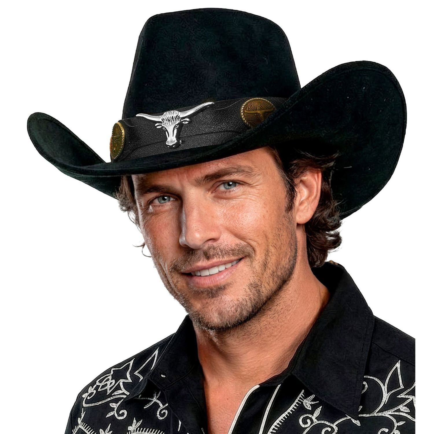das-kost-mland-cowboyhut-dallas-schwarz-wildlederoptik image 3