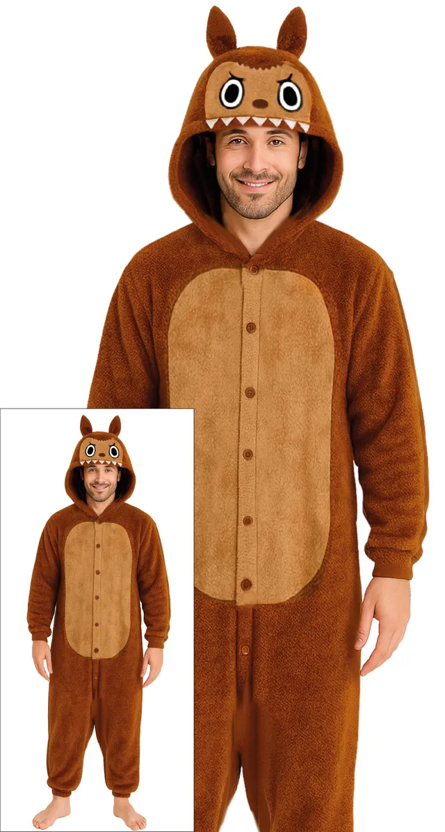 das-kost-mland-lulu-monster-pyjama-kost-m-herren-braun-gr-l image 1