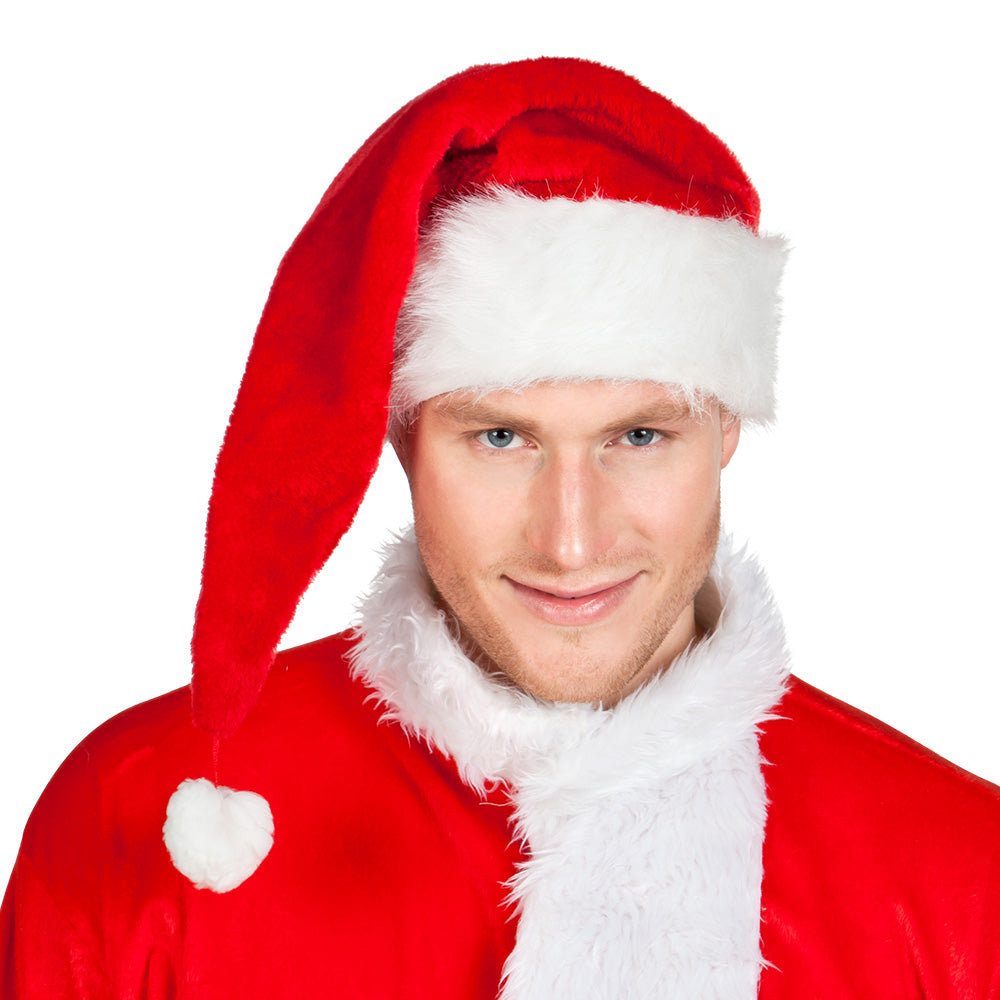 das-kost-mland-weihnachtsmann-m-tze-de-luxe-rot-wei-erwachsene image 3
