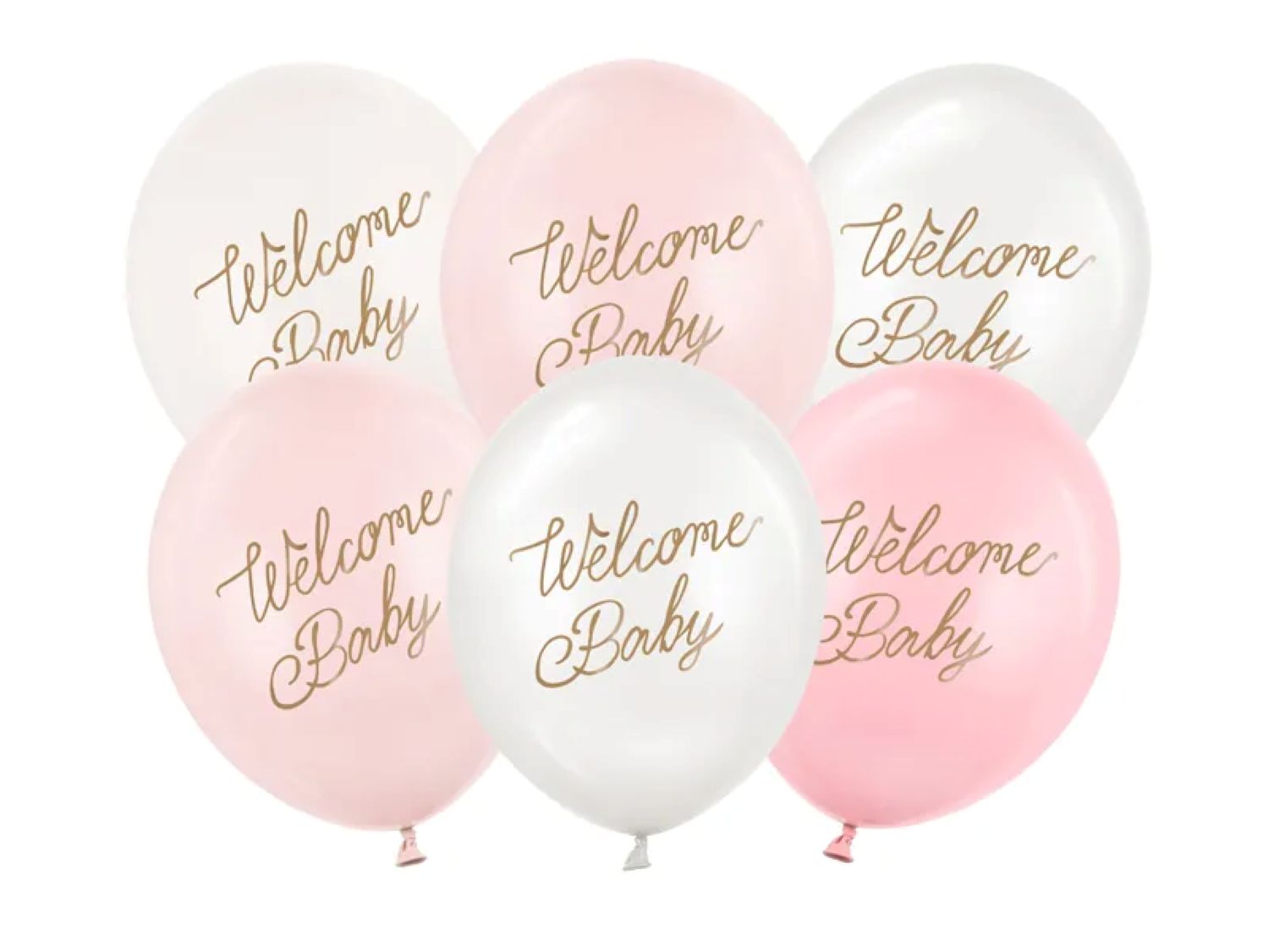 das-kost-mland-dekorationen-luftballon-welcome-baby-rosa-6er image 1