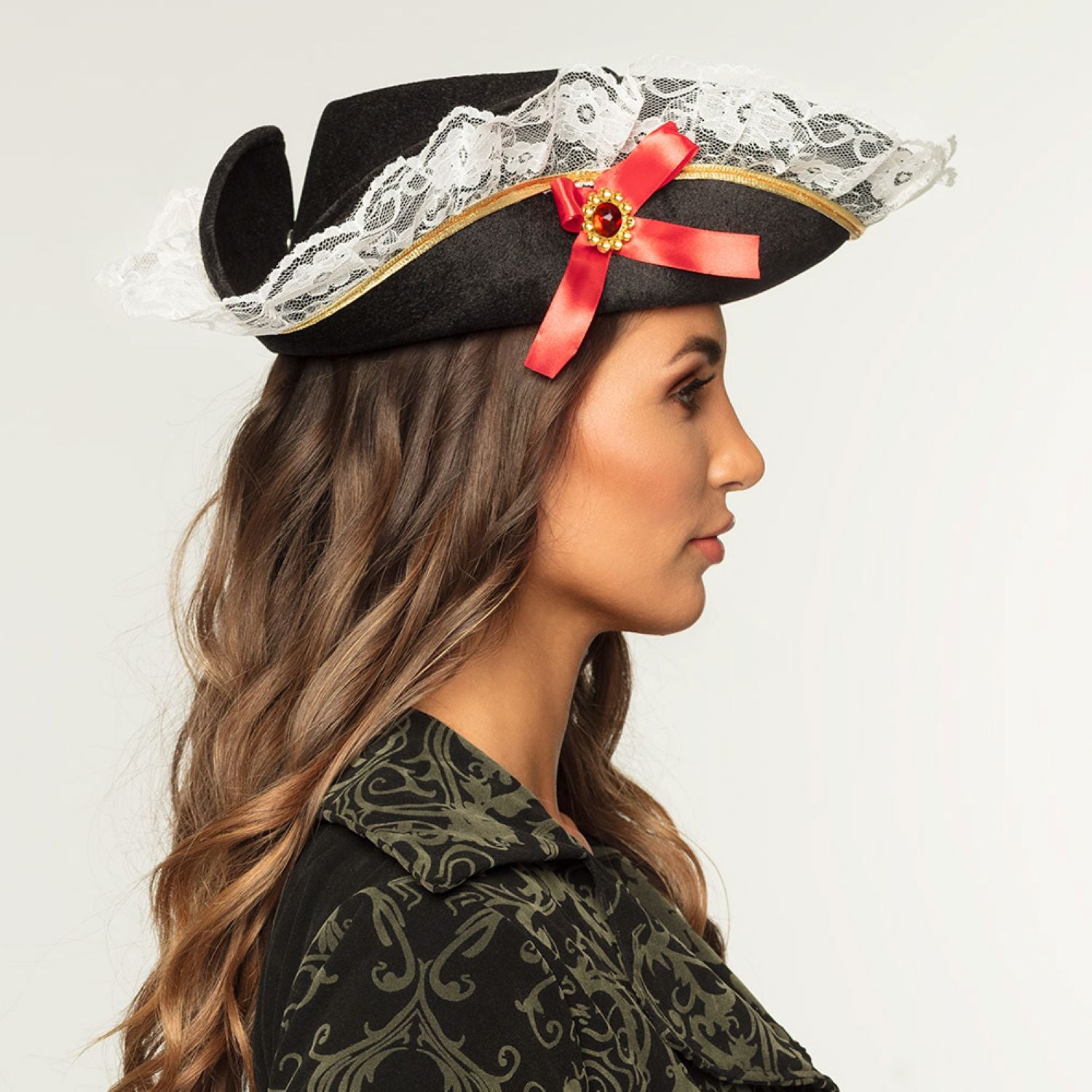 das-kost-mland-piratenhut-stacey-damen-schwarz-dreispitz image 2