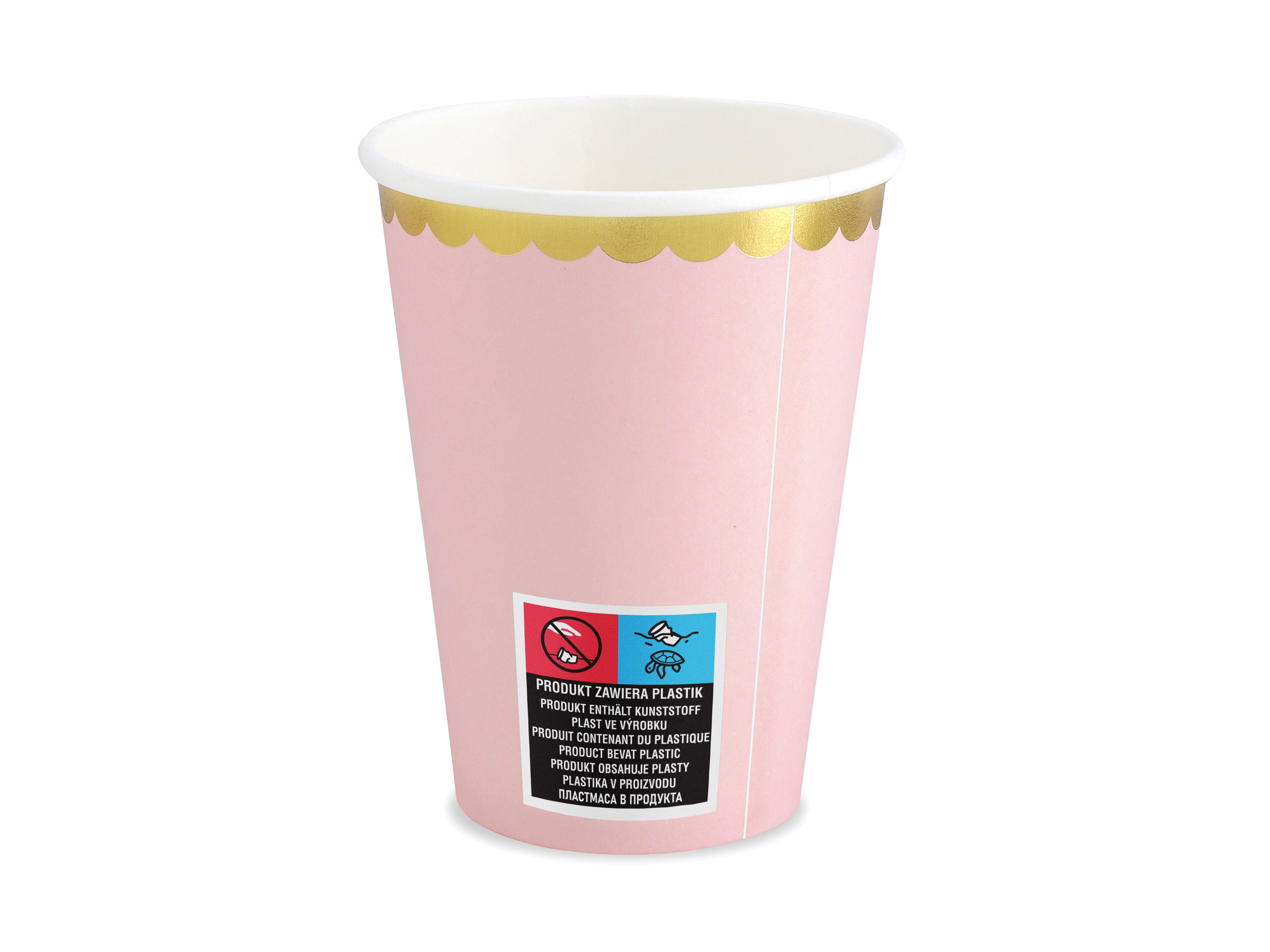 das-kost-mland-pappbecher-goldrand-220ml-rosa-6-st-ck image 2