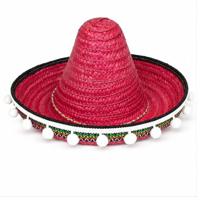 das-kost-mland-accessoires-kinder-sombrero-rot-25-cm-mit-troddeln image 2