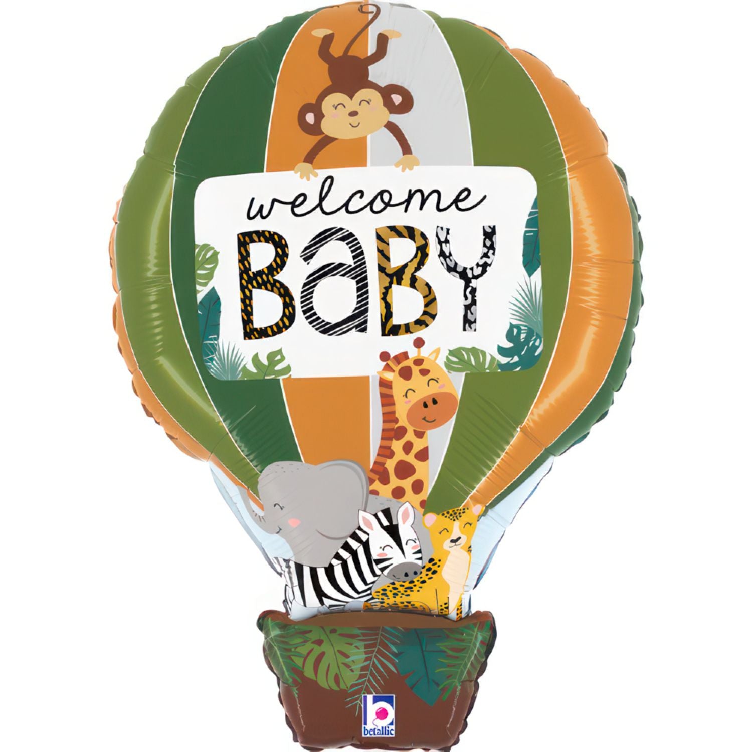 das-kost-mland-dekorationen-shape-folienballon-dschungel-welcome-baby-61-cm image 1
