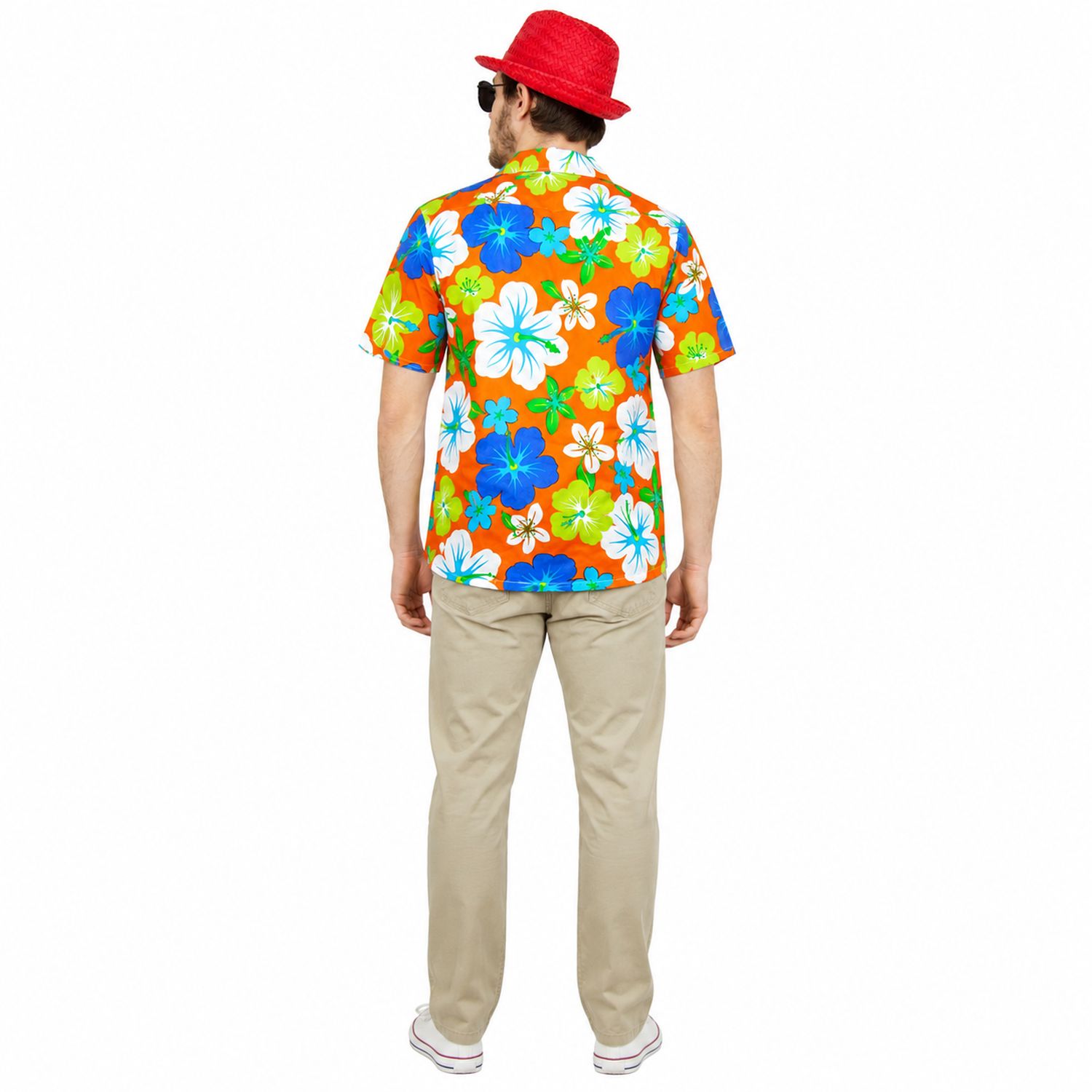 hawaii-hemd-herren-hibiskus-orange-gr-50-kurzarm image 3