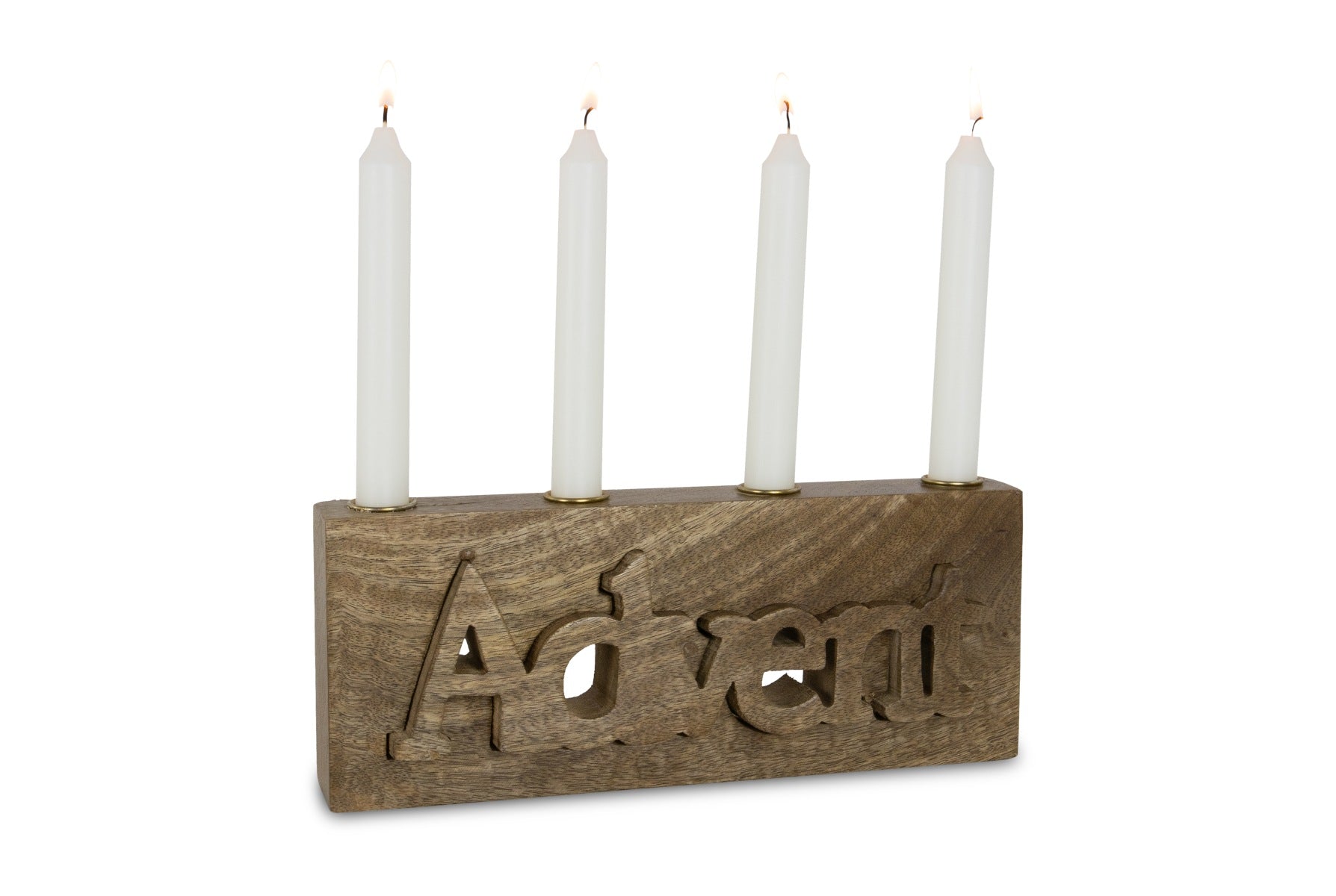das-kost-mland-adventskerzenhalter-holzblock-advent-braun-30-cm image 1