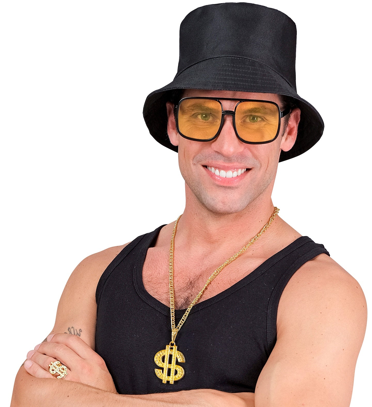 das-kost-mland-herren-90er-hip-hop-kost-mset-schwarz-gold image 5