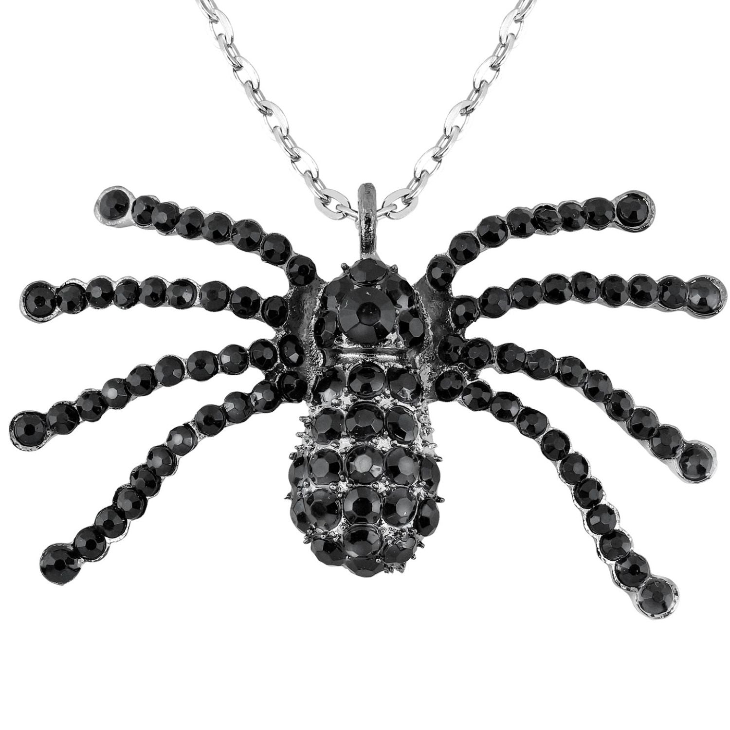 halskette-strass-spinne-schwarz-zink-gothic-schmuck image 1