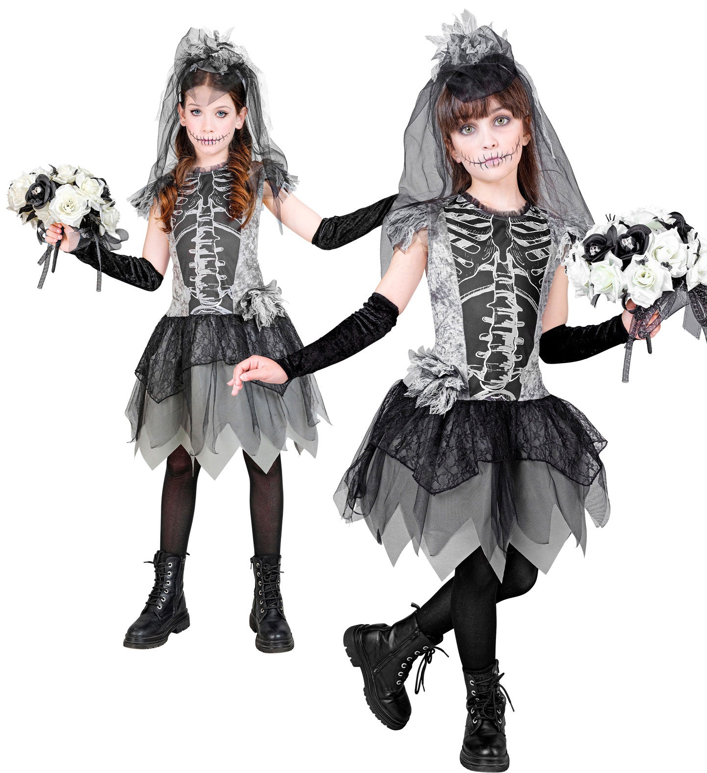 das-kost-mland-geisterbraut-kinderkost-m-skelett-kleid-grau-128 image 3