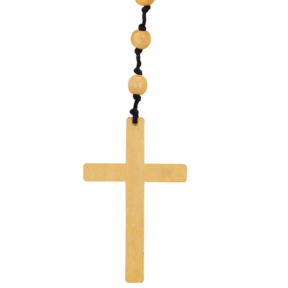 das-kost-mland-rosenkranz-halskette-kreuz-braun-m-nch image 1