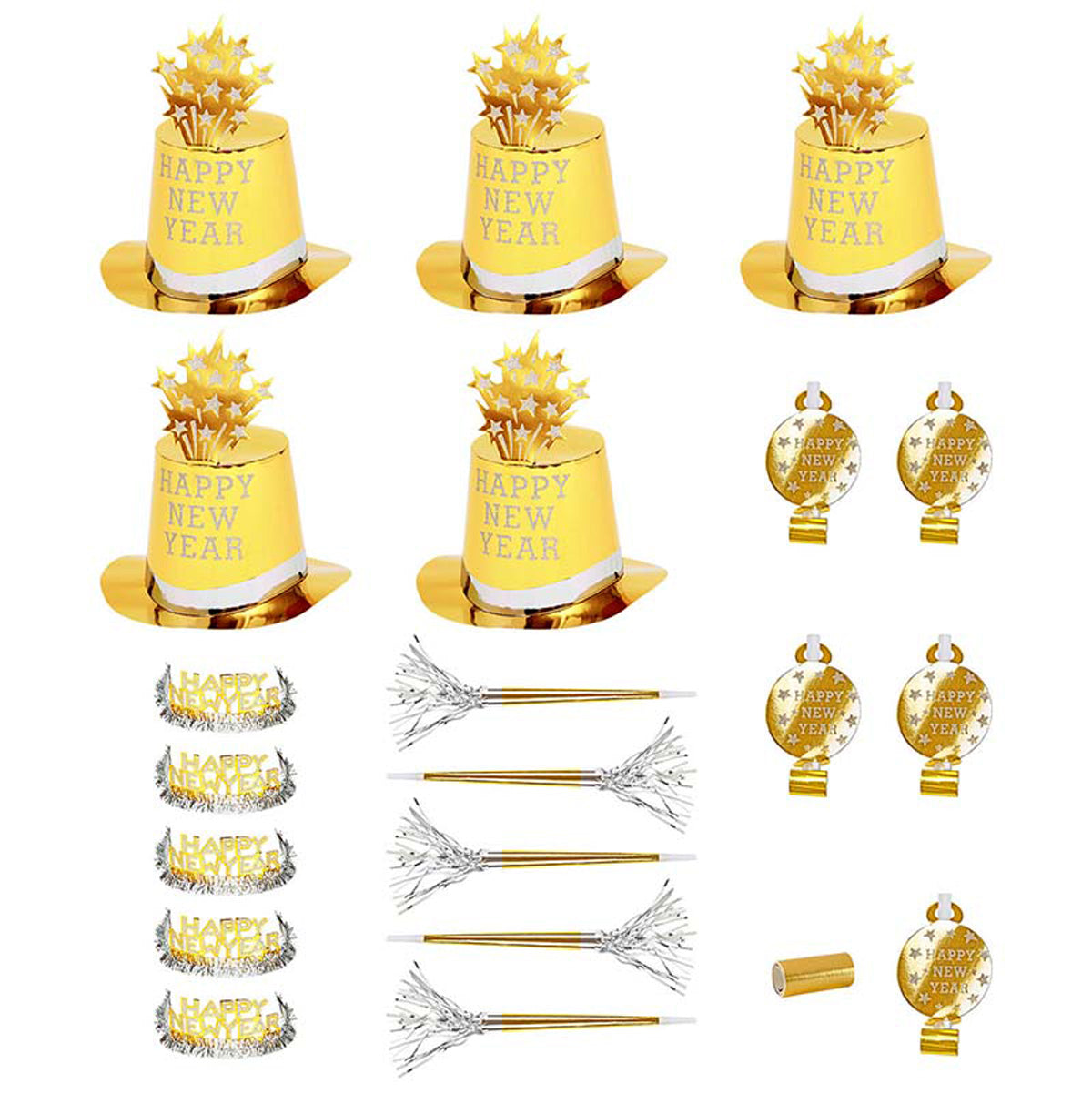das-kost-mland-partyset-happy-new-year-gold-f-r-10-personen image 1