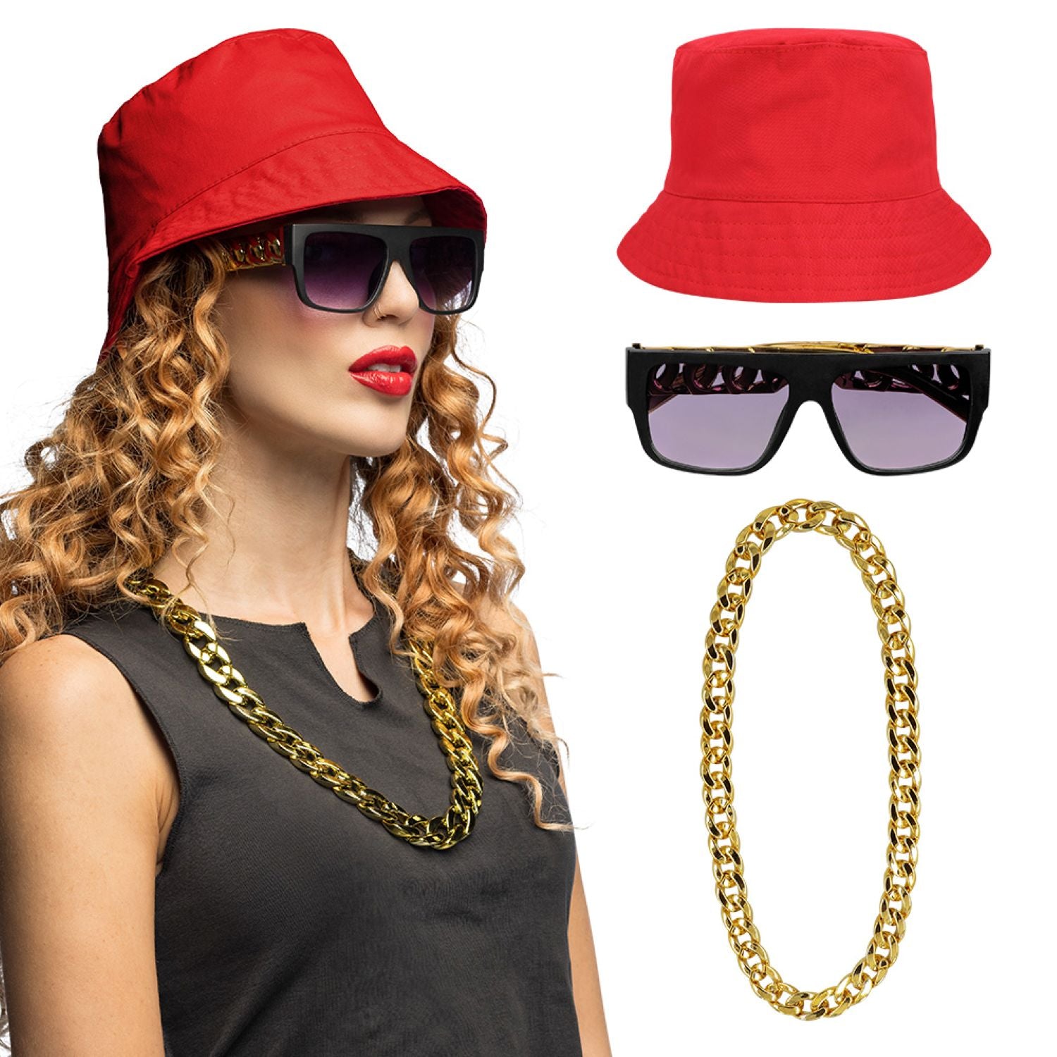 das-kost-mland-herren-90s-hip-hop-kost-m-set-3-tlg-rot image 1