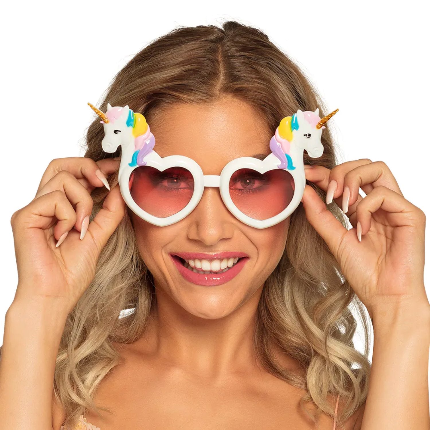 partybrille-einhorn-weiss-herzform-rosa-gl-ser image 2