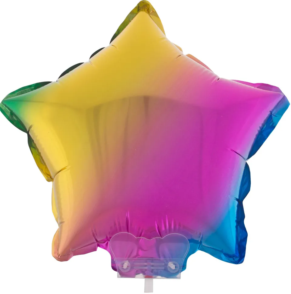 das-kost-mland-dekorationen-stern-folienballon-28cm-regenbogen image 1