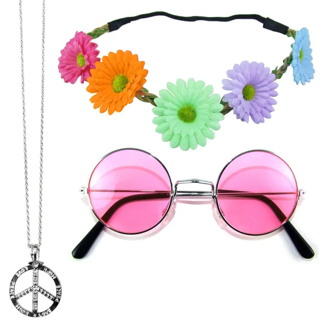 das-kost-mland-accessoires-hippie-set-3-tlg-kost-mzubeh-r-rosa image 1