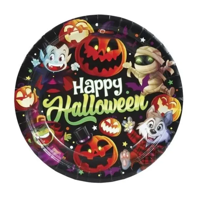 halloween-kleine-monster-pappteller-23cm-teller-6st-happy-halloween image 1
