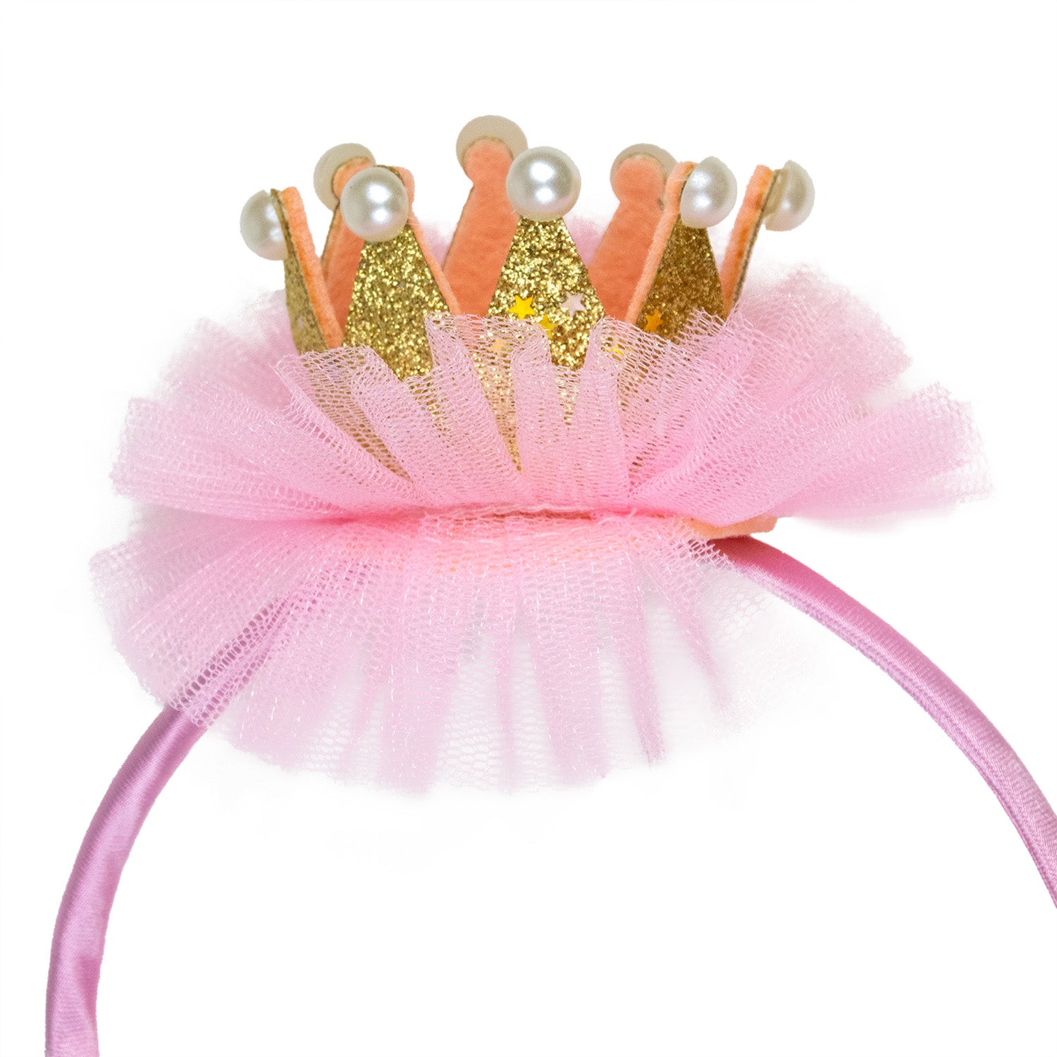 das-kost-mland-prinzessin-haarreif-krone-rosa-glitzer-perlen image 7