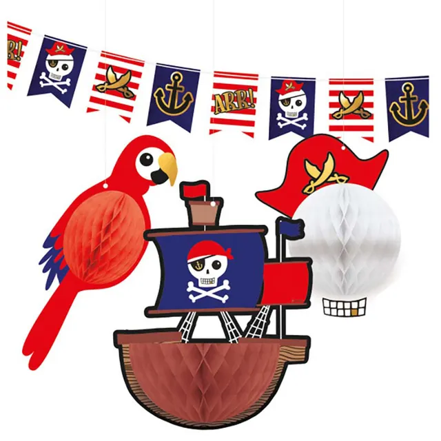 das-kost-mland-dekorationen-dekoset-pirat-wimpelkette-wabenb-lle image 1