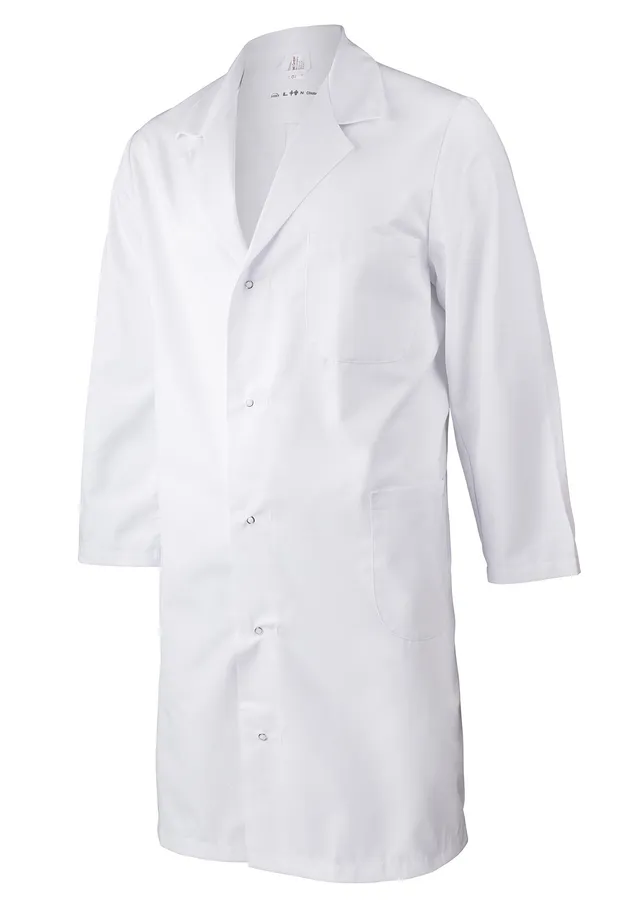 clinotest-laborkittel-wei-xl-unisex-arztkittel-druckknopf image 1
