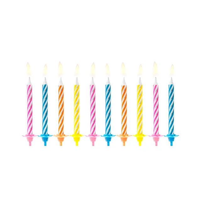 das-kost-mland-dekorationen-kerzen-gedreht-bunt-6cm-10-stk-halter image 1