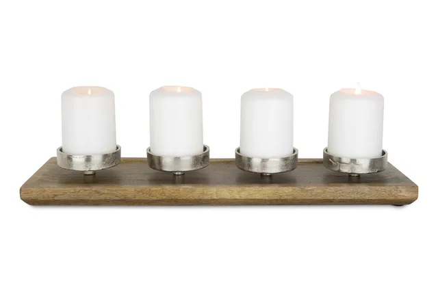 riffelmacher-dekorationen-adventskerzenhalter-4-fach-braun-silber image 1