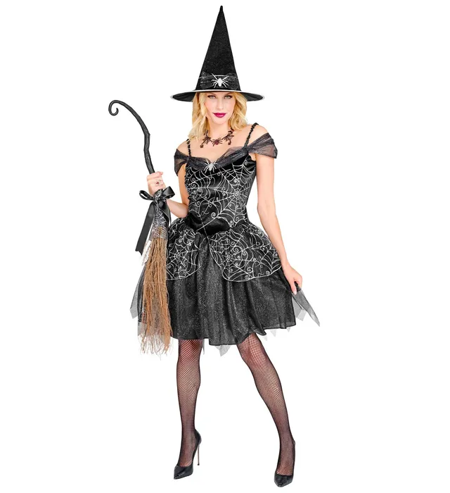 das-kost-mland-morgana-hexe-kost-m-damen-schwarz-kleid-hut-gr-l image 1