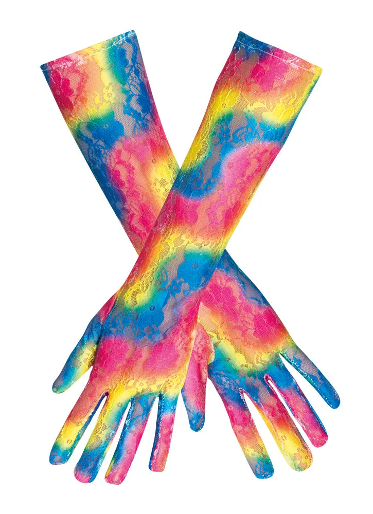 das-kost-mland-spitzenhandschuhe-lang-rainbow-netzhandschuhe-bunt image 1