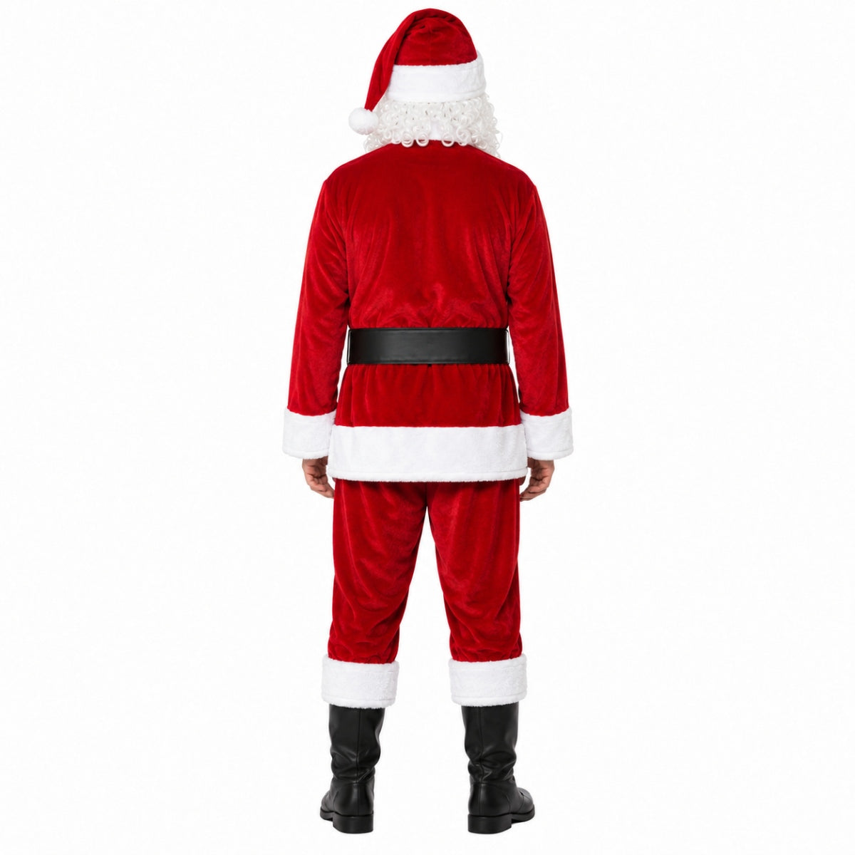 das-kost-mland-weihnachtsmann-kost-m-herren-samt-rot-4-tlg image 2