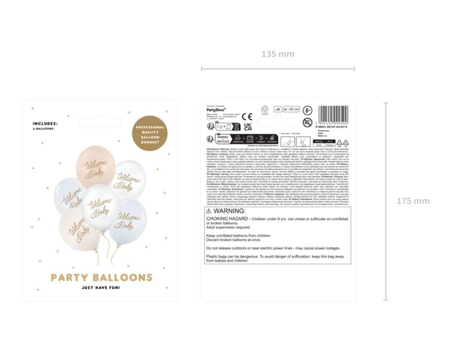 das-kost-mland-dekorationen-luftballon-welcome-baby-blau-mix-6-stk-30cm image 4