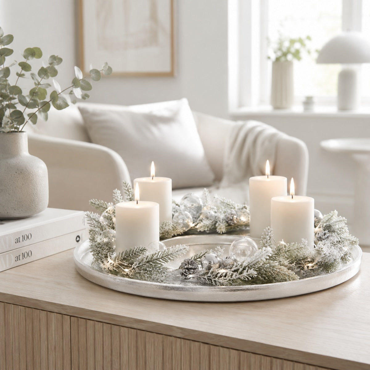 riffelmacher-adventskranz-ring-24131-silber-40-cm-kerzenkranz image 2