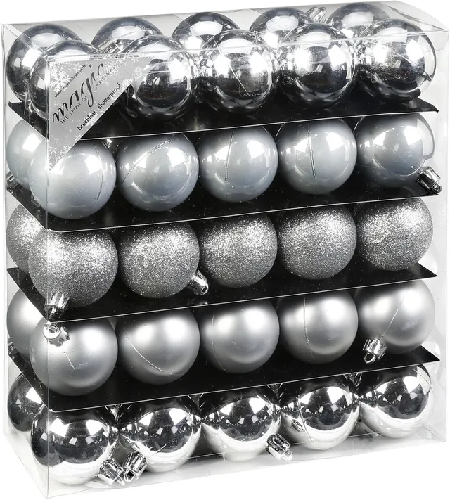 das-kost-mland-weihnachtskugeln-silber-50er-5cm-bruchsicher image 1