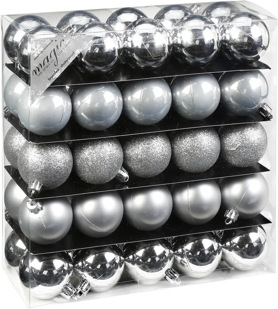 das-kost-mland-weihnachtskugeln-silber-50er-5cm-bruchsicher image 1