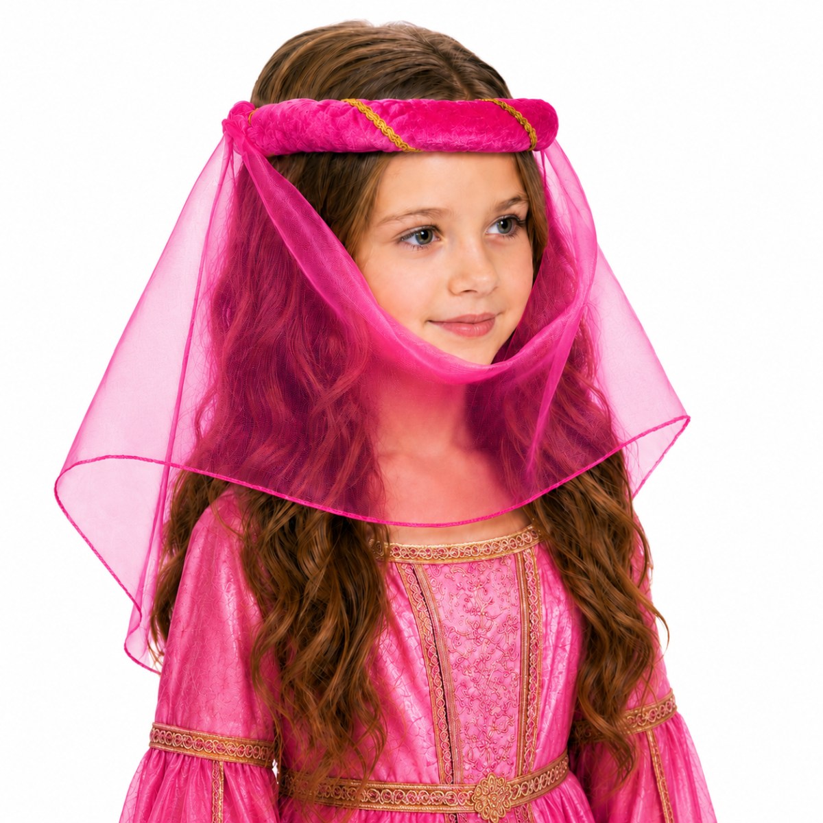 mittelalter-haarband-helena-schleier-m-dchen-pink-kost-m image 5
