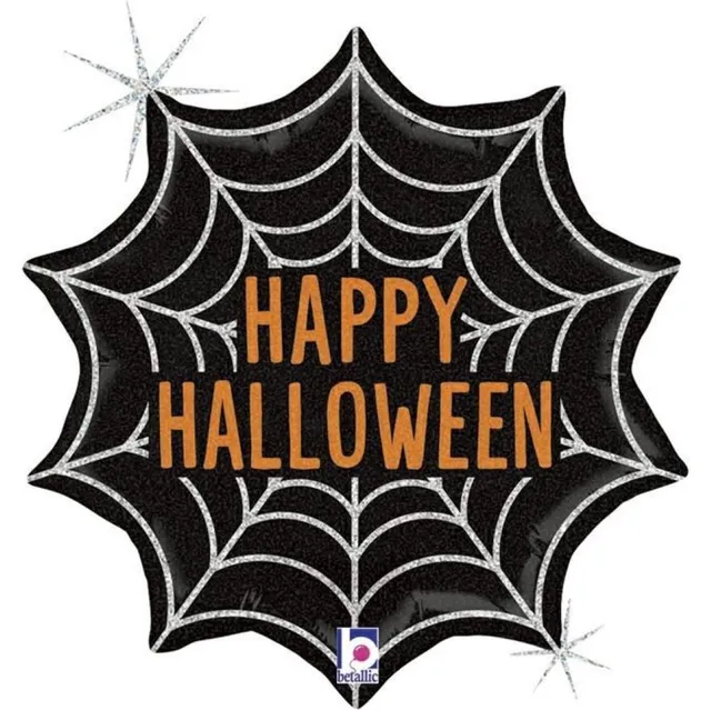 das-kost-mland-dekorationen-folienballon-halloween-spider-web-holo-46-cm image 1