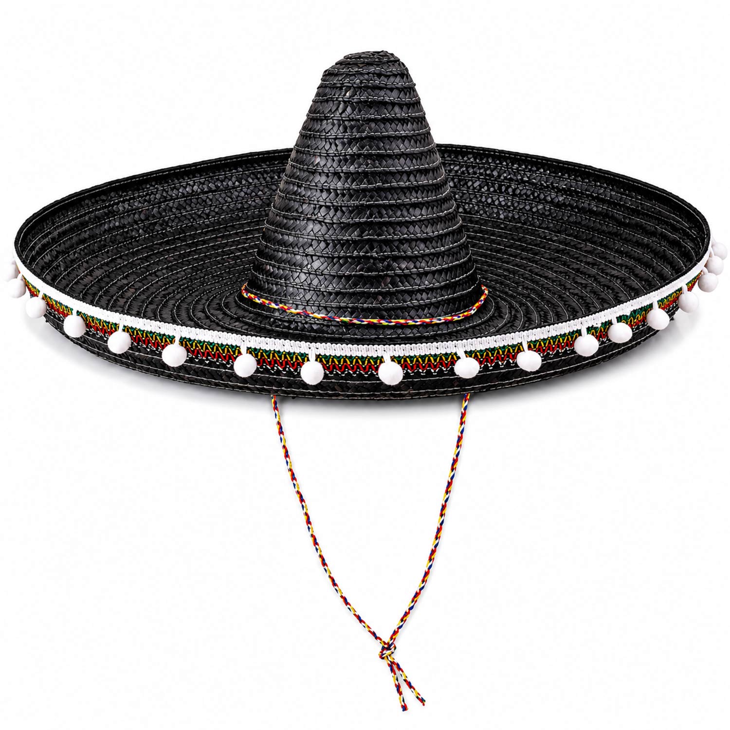 das-kost-mland-mexikaner-sombrero-mit-troddeln-60cm-hut-schwarz image 2
