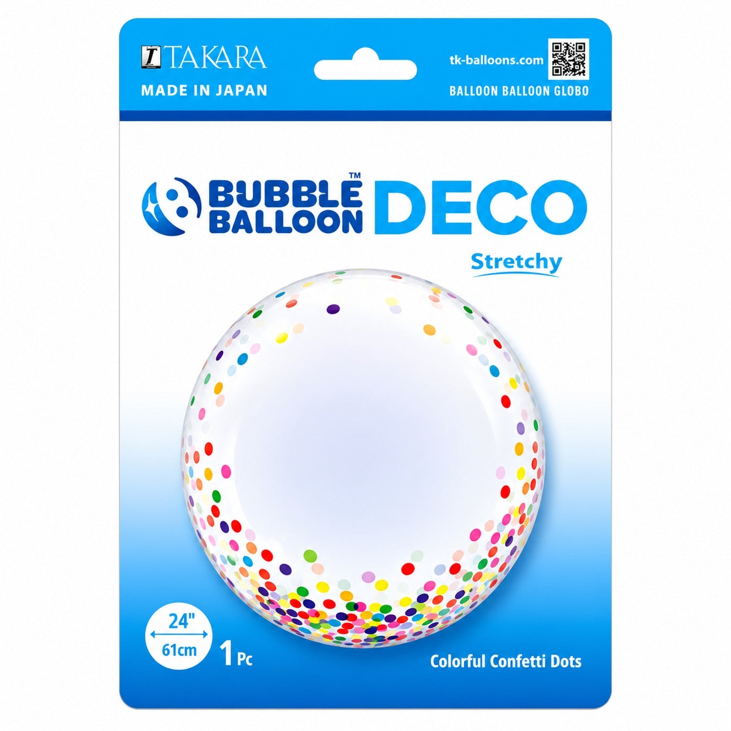 das-kost-mland-bubble-ballon-61-cm-transparent-confetti-dots image 2