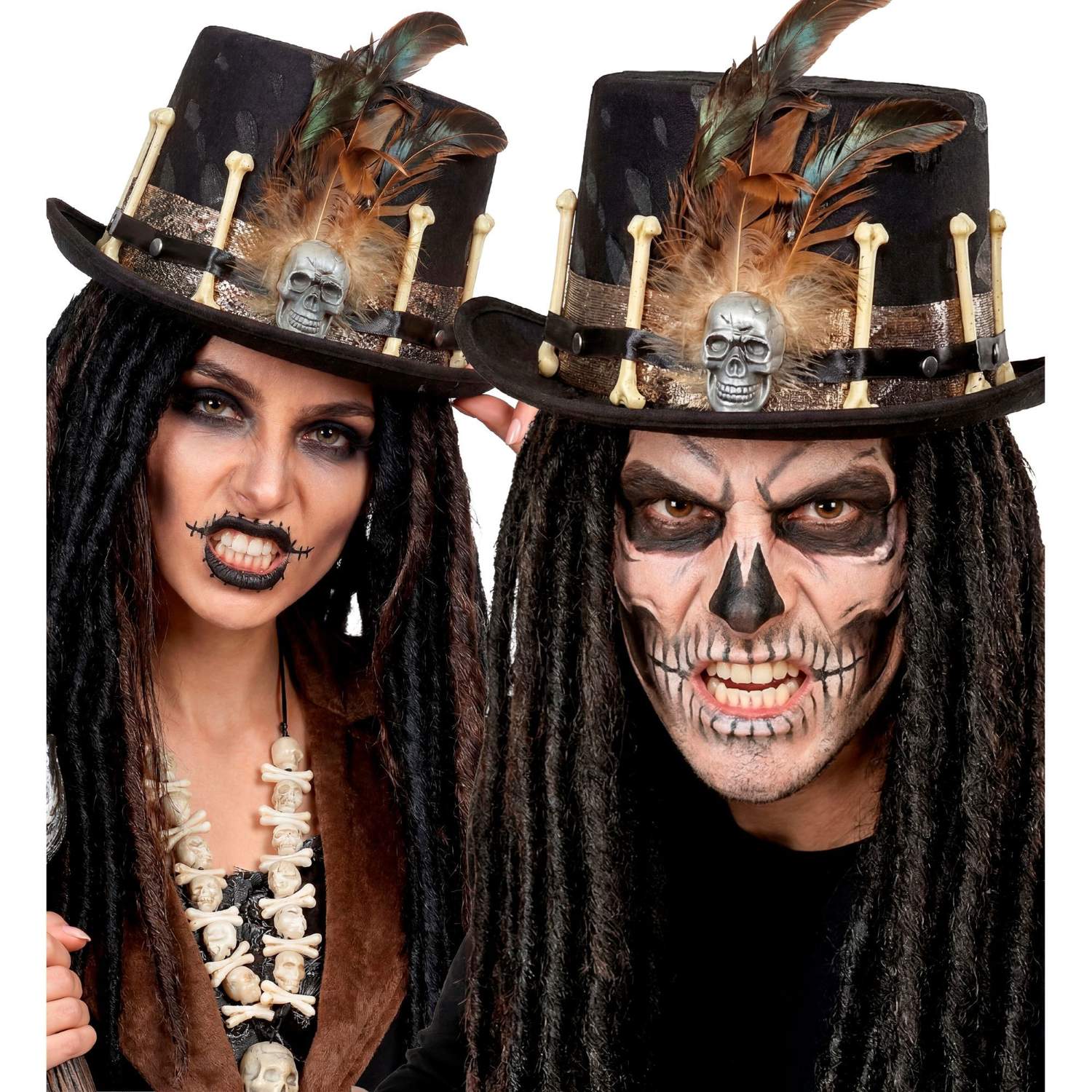 das-kost-mland-voodoo-zylinder-totenkopf-kost-mhut-schwarz image 4